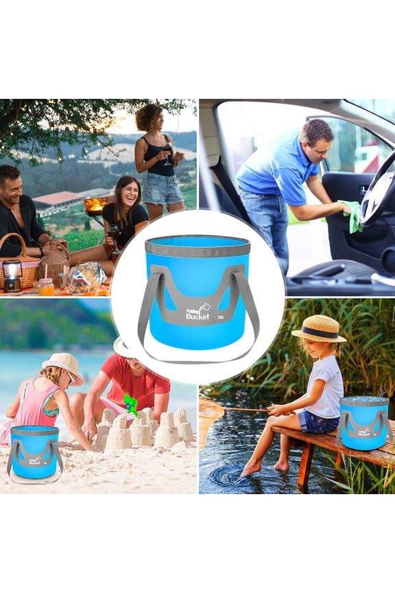 20L Portable Collapsible Water Bucket | Foldable Fishing & Camping Container for Outdoor Travel, Hiking, Car Washing & Multi-Purpose Use | Leakproof 500D Tarpaulin Material | 6 Color Options