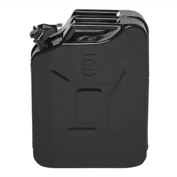 20L Portable Fuel Storage Can - Black American Jerry Can for Gasoline, Diesel, Oil & Petrol w/ Spout & Vent - Heavy Duty