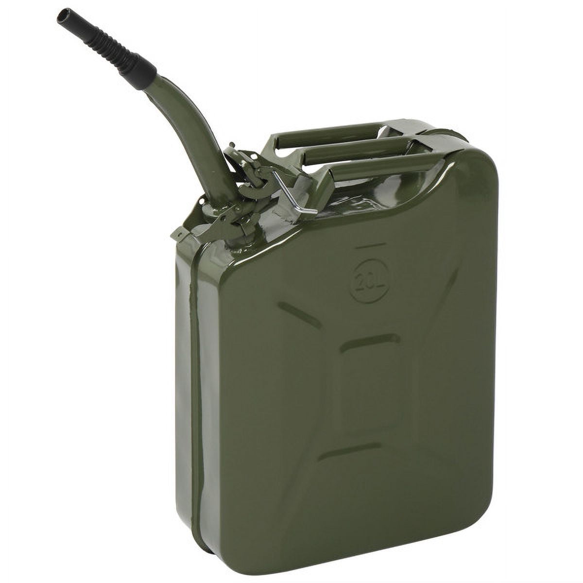 20L Portable Fuel Storage Can with Spout, Army Green, Lightweight for Petrol/Diesel/Oil, Durable High-Grade Material