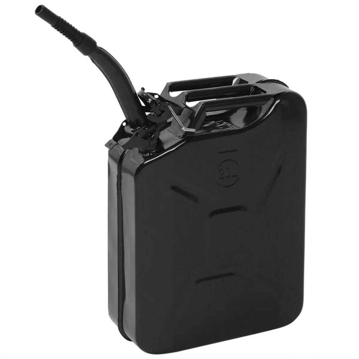 20L Portable Fuel Storage Can with Spout, Black, High-Grade Material Lightweight for Petrol/Diesel/Oil