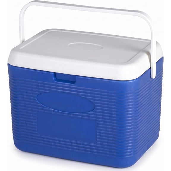 20L Portable Hard Cooler, Plastic with Handle, 24H Cold Retention (Blue)