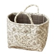 thumbnail image 1 of 20L Quilted Fabric Storage Basket with Handles & Pocket, Foldable Laundry Hamper Boho Floral Print Organizer Bin for Home, Picnic, Office 12"x10"x10", 1 of 5