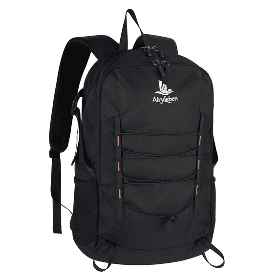 AiryLeben 20L Small Hiking Daypack, Lightweight Nylon Travel Backpack, Black