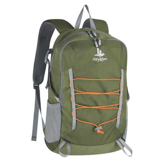 AiryLeben 20L Small Hiking Daypack, Lightweight Nylon Travel Backpack, Green