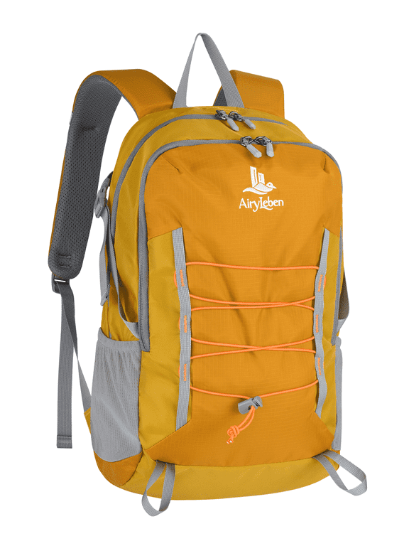20L Small Hiking Daypack, Lightweight Nylon Travel Backpack, Yellow