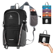 20L Small Hiking Backpack for Women Men, Lightweight Packable Day pack, Foldable Daypack for Camping, Cycling, Travel Black
