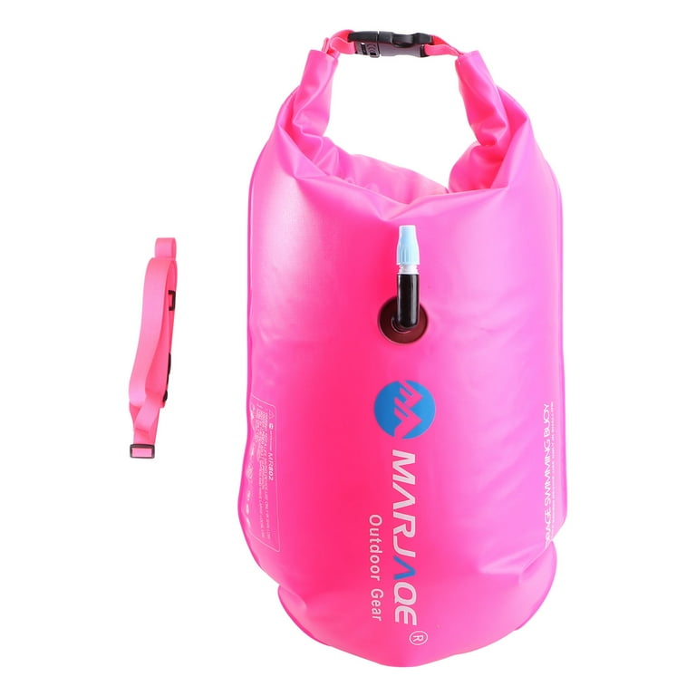 20L Thicken PVC Waterproof Gear Bags Outdoor Sports Inflatable Bag Buoy for Boating Kayaking Fishing Rafting Swimming Camping Rescuing Rosy