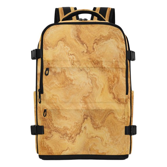 20L Warm Earthy Marble Texture Travel Backpack Water Resistant Twill Polyester Laptop Backpack with Separate Shoe Compartment for Business Commute Trip Outdoor