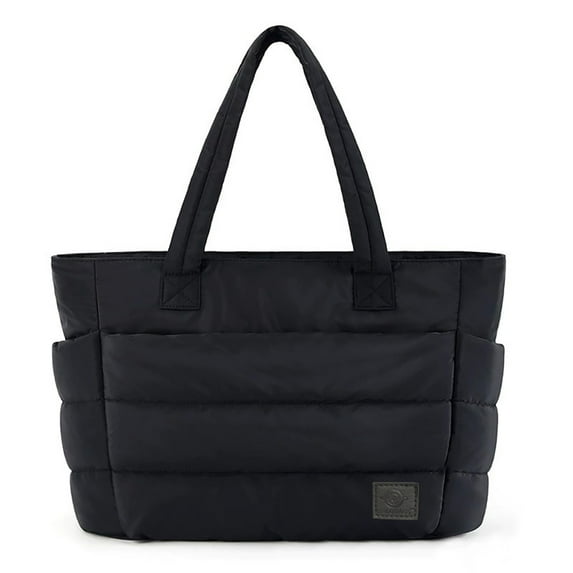 20L puffy tote bag for women quilted laptop shoulder handbag,lightweight work tote with multiple compartments for travel & work