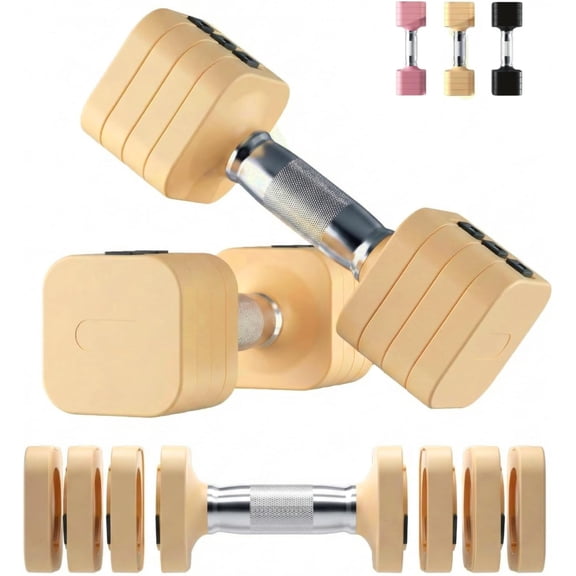 20LB Adjustable Dumbbell Set, 10lb Dumbbells Set of 2, 5 in 1 Free Weights Set, Each 4lb 6lb 8lb 10lb for Women & Men for Gym Exercise Workout Strength Equipment