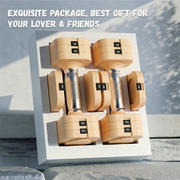 20LB Adjustable Dumbbell Set of 2, 5-in-1 Free Weights for Home Gym Workout Strength Training