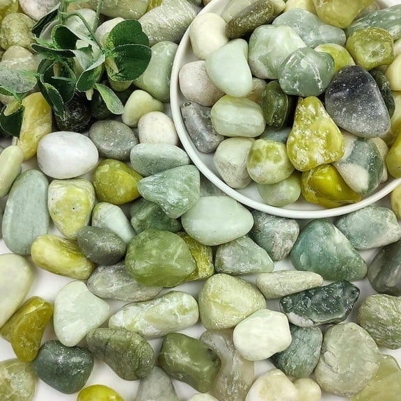20LB Jade Pebbles For Landscaping 0.71.2 Inch Natural Decorative Stones Polished River Rocks For Landscaping Plants Vase Flowerpot Indoor Plants And Outdoor Garden Decoration