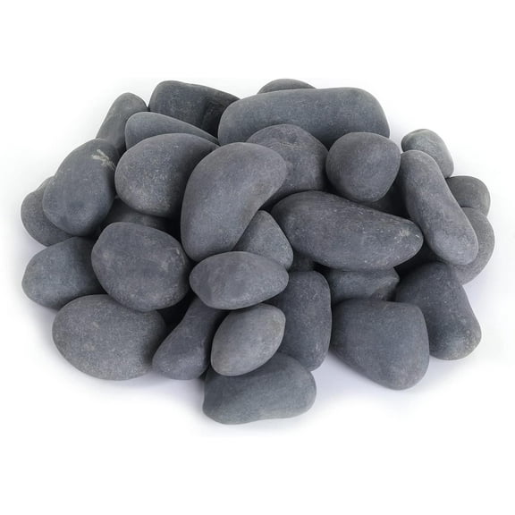 20LB Stones Pebbles River Rocks, 100% Natural Hand-Picked Premium Decorative Pebbles, Ideal for Garden Landscaping, Home Decor, Aquariums, Painting, Crafting and Gifts (Black, 20 Pounds)