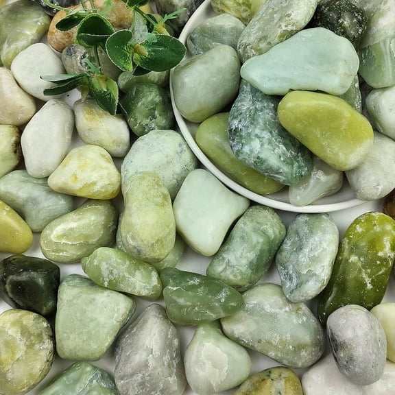 20LB Succulent Jade Pebbles For Landscaping 1.22 Inch Natural Decorative Polished Stones River Rocks For Landscaping Vase Flowerpot Decoration Indoor Decoration And Garden Decoration