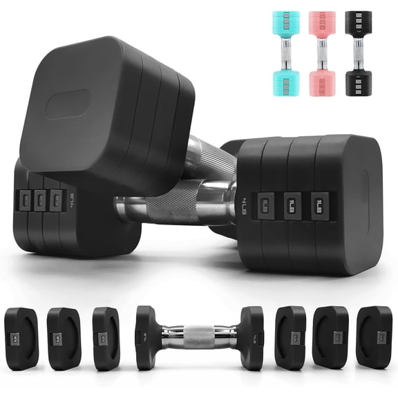 20LBS Adjustable Dumbbell Set, 4 in 1 Free Weights Dumbbells Set for,4lb 6lb 8lb 10lb, with Metal Non Slip Handle,Quick Change, Gym Strength Equipment for Men and Women