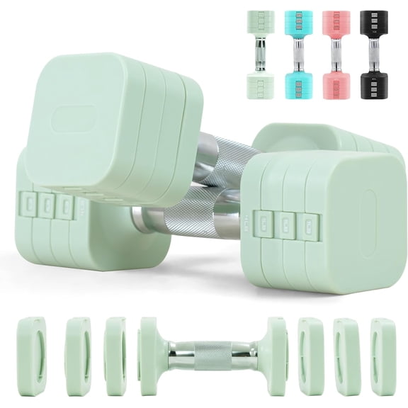 20LBS Adjustable Dumbbell Set, 4 in 1 Free Weights Dumbbells Set for,4lb 6lb 8lb 10lb, with Metal Non Slip Handle，Quick Change，Home Gym Strength Training Equipment for Men and Women