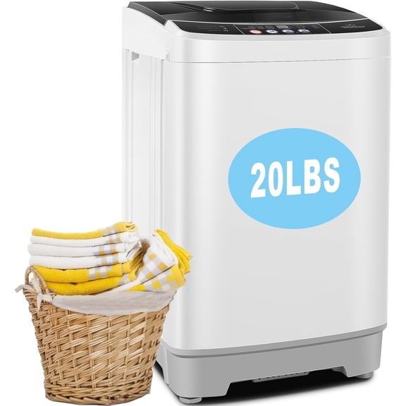20Lbs Portable Washing Machine Portable Washer, 2.8 Cu.ft Washer and Dryer Combo with Drain Pump, 10 Programs 8 Water Level Compact Laundry Washer for Home, Apartment, RV, Dorms