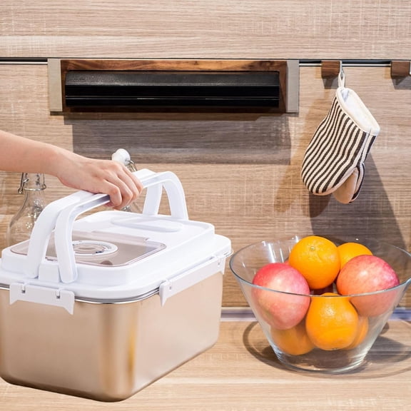 20Lbs Stainless Steel Rice Container with Airtight Lid and Scoop for Flour Sugar Beans Oatmeal