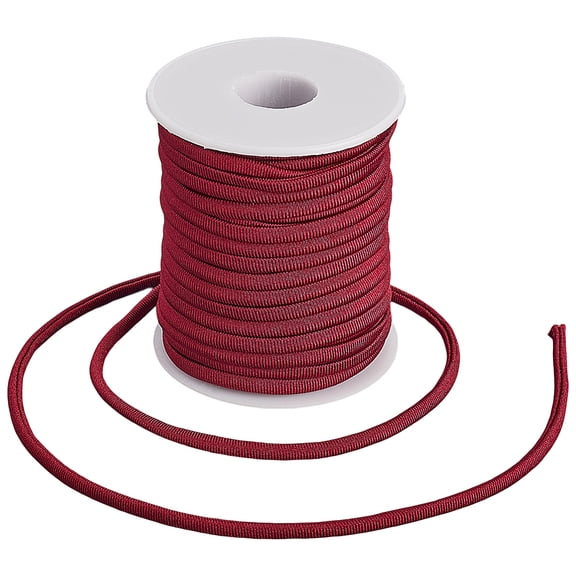 20M/21.8 Yards 5mm Flat Elastic Nylon Cord Flat Spandex Cord Stitched Stretchy Rope Chinese Knotting Braid Thread DIY