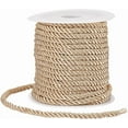 thumbnail image 1 of 20M/21.87 Yards Twisted Cord Trim Twist Rope 5mm Beige Polyester Decorative 3-Ply Silk Twine String Cording Graduation Honor Cords Thread for Home Decor Crafts Bag Upholstery Curtain for DIY, 1 of 9