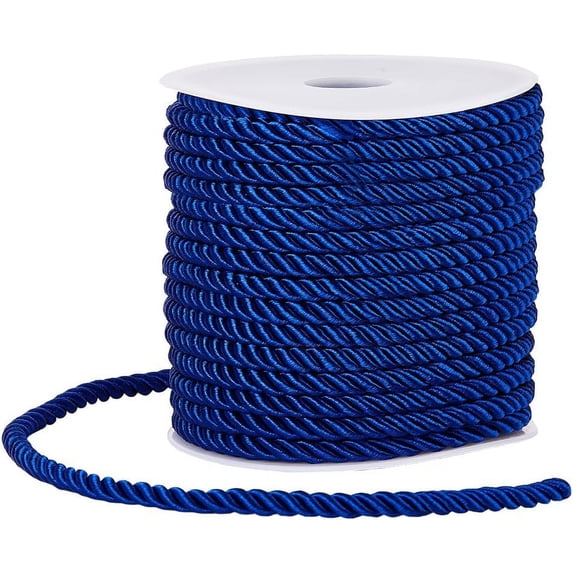 H55d Rope Thread 20M/21.87 Yards Twisted Silk Rope Cord Cording 5mm Dark Blue 3-Ply ...