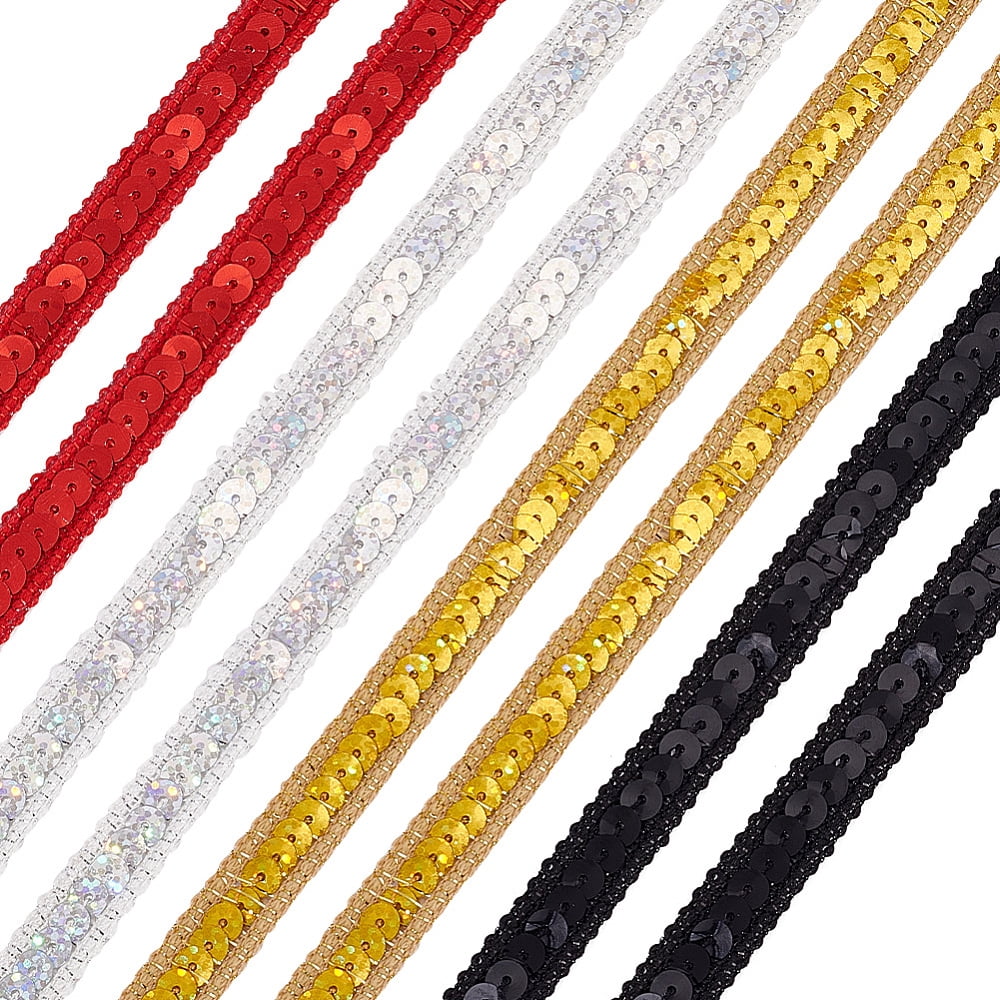 20M 4 Colors Sparkle Metallic Polyester Lace Ribbon with Paillette ...