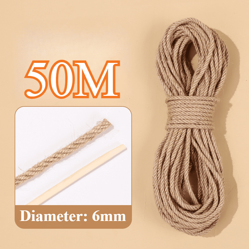 20M/50M Cat DIY Sisal Rope Cat Climbing Grinding Frame Special Cotton ...