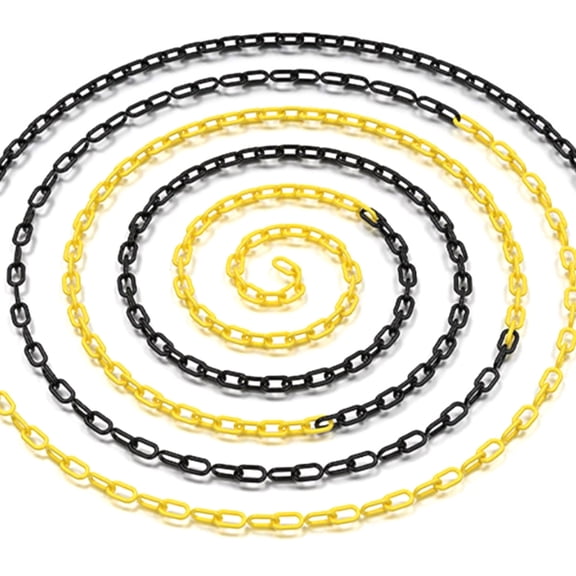 20M Bright Color Plastic Caution Chain Plastic Barrier Chain Link Easy Assembly For Parking Area Safety Barriers