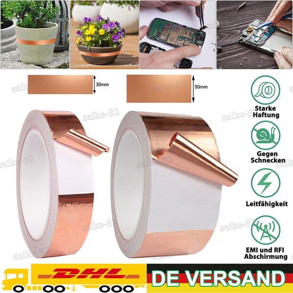 20M Copper Tape Copper Foil Adhesive Tape Self Adhesive Shielding Screw Tape Emi De