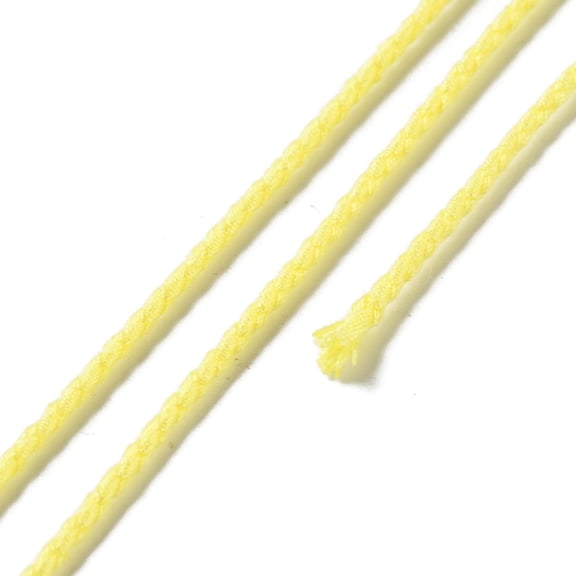 20M Polyester Cord for Jewelry Making Round Champagne Yellow 2mm about 21.87 Yards(20m)/Roll creative