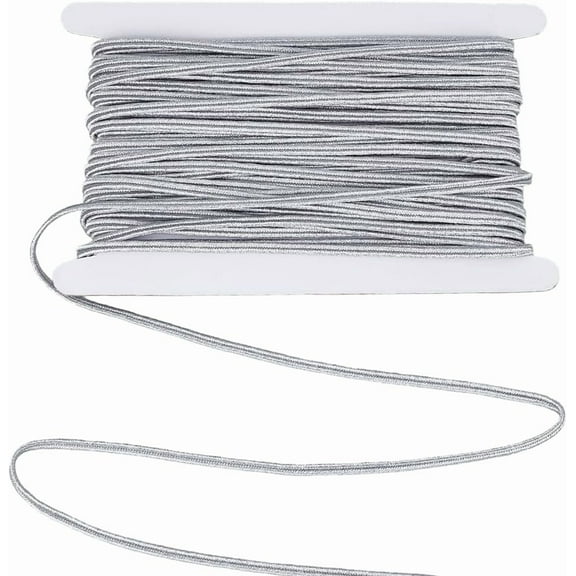 20M Polyester Metallic Cords Silver 4mm diy