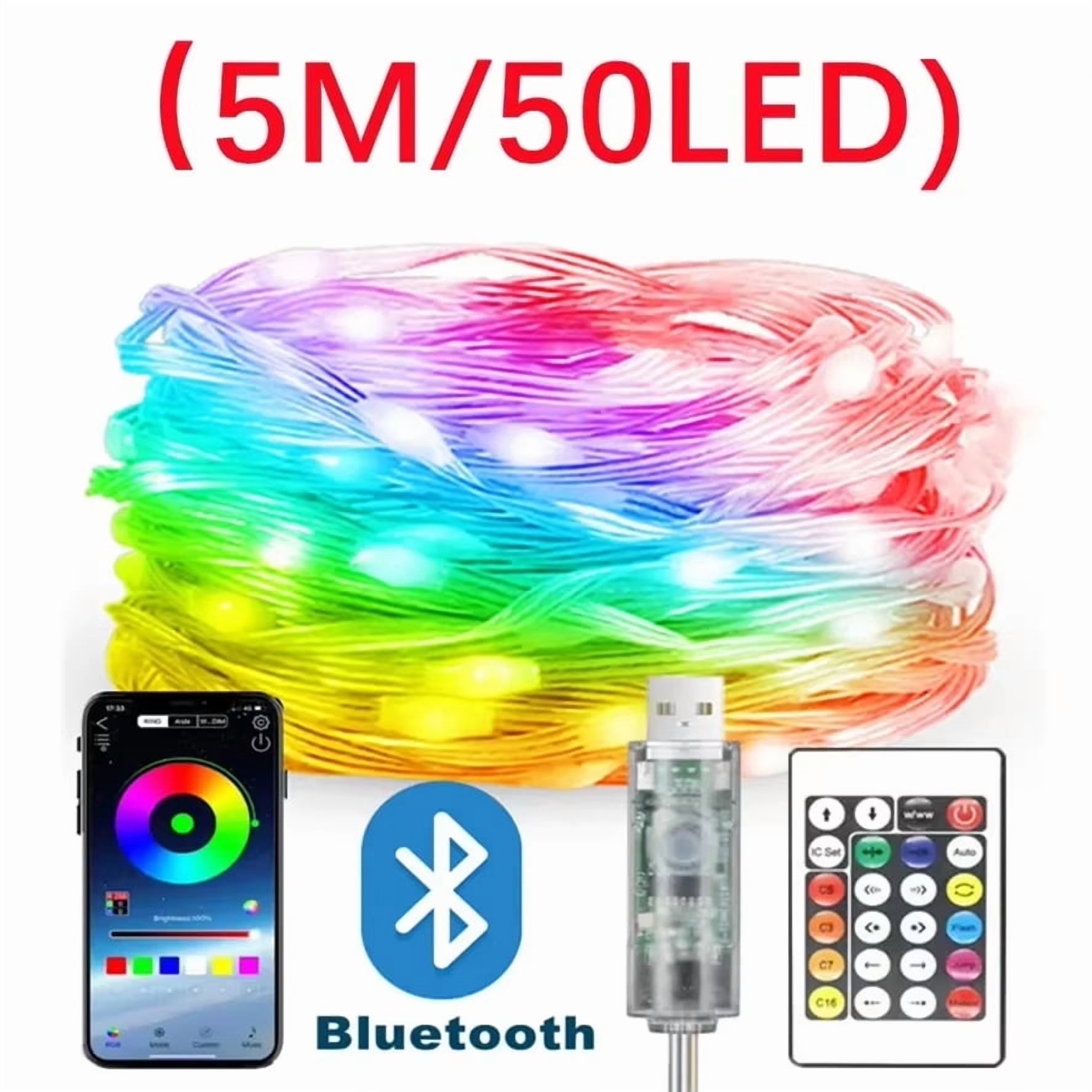 20M RGB Christmas LED String Fairy Light USB Bluetooth Fairy Lights ...