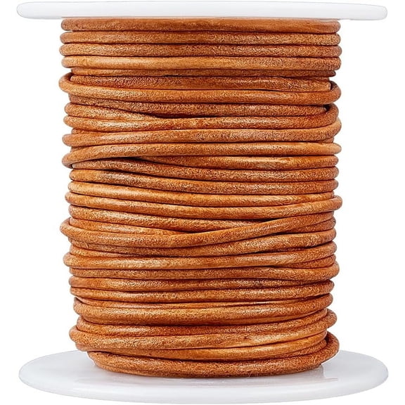 20M Round Cowhide Leather Cord Jewelry Cord Jewelry Making Material Peru 2mm 21.87 Yards(20m)/Roll