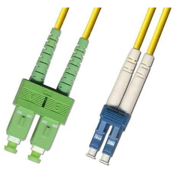 20M - Singlemode Duplex Fiber Optic Cable (9/125) - SC/APC to LC/UPC