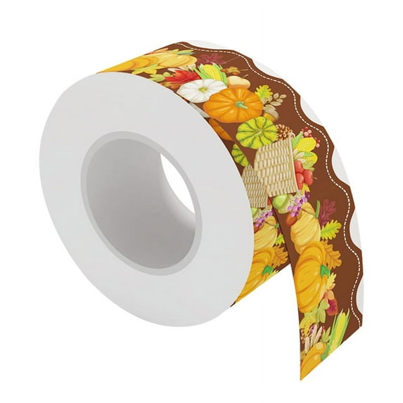 20M Thanksgiving Scalloped Sticker Bulletin Board Borders Cork Decor Classroom Locker Room Offices Width 7CM