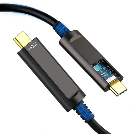 20M USB C to USB C Fiber Optic Cable, 8K@60Hz/10Gbps, USB 3.2 High-Speed Data Transfer Cord for PC, Projector, Conference Camera