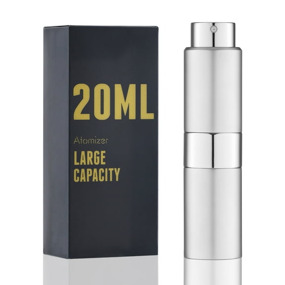 20ML Atomizer Perfume Spray Bottle for Travel Empty Cologne Dispenser, Portable Sprayer (Silver, 1PCS)