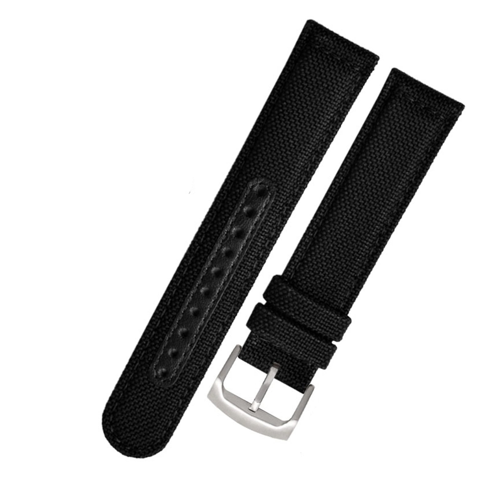 Bracelet NATO Nylon 22mm Noir/gris Pour Montre - Compatible Seiko, Citizen, Etc., Occasion