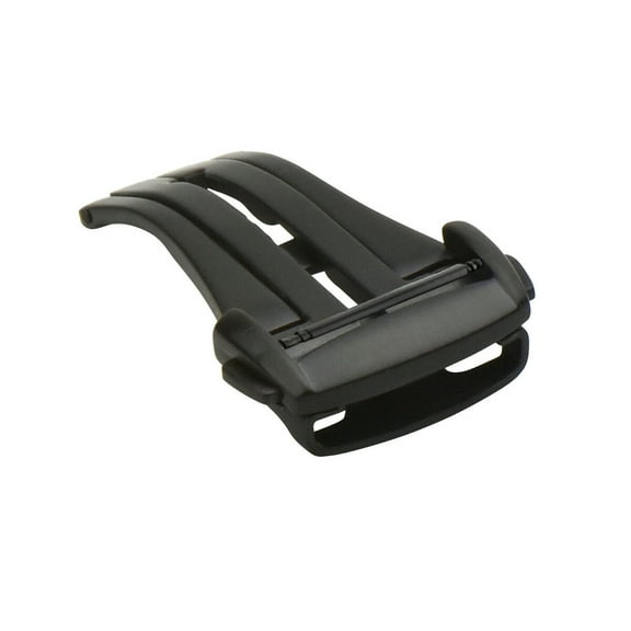 20MM BUCKLE DEPLOYMENT CLASP LEATHER STRAP BAND FOR OMEGA SEAMATER BLACK