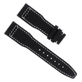 thumbnail image 1 of 20MM CALF LEATHER WATCH STRAP BAND FOR IWC PILOT PORTUGUES BLACK  WHITE STITCH, 1 of 2