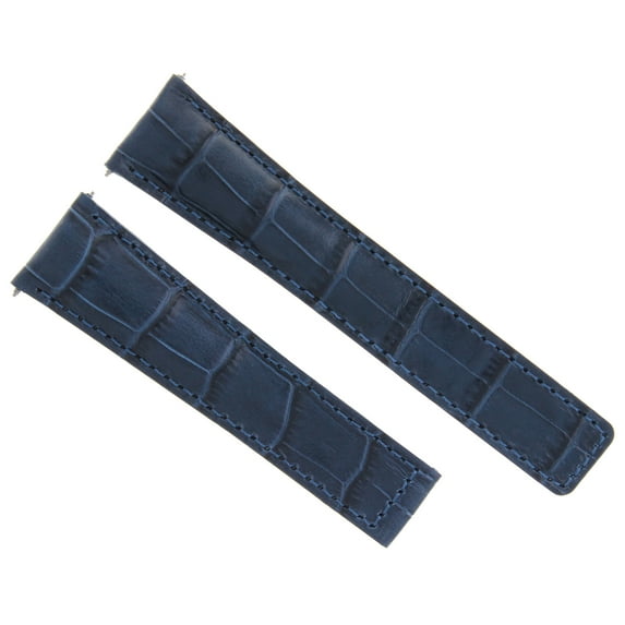 20MM GENUINE ALLIGATOR LEATHER BAND STRAP FOR TAG HEUER DEPLOYMENT CLASP BLUE