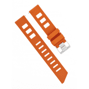 20MM ISO RUBBER SILICONE DIVER BAND STRAP, Orange, Silver Buckle, Compatible With SCUBA SPORT DIVER STRAP ORANGE