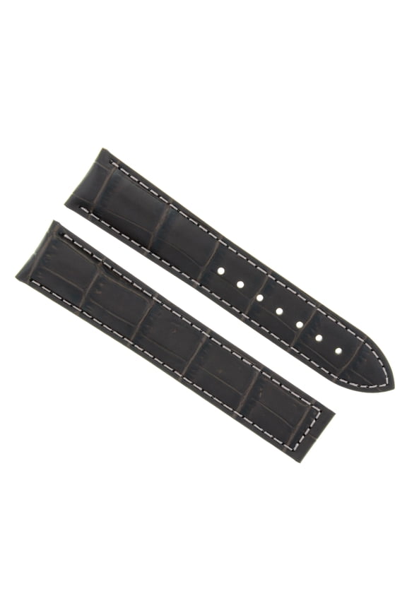 20MM LEATHER BAND STRAP DEPLOYMENT FOR 42MM OMEGA PLANET OCEAN WATCH D/BROWN WS