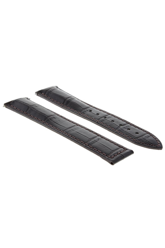 20MM LEATHER BAND STRAP FOR OMEGA SPEEDMASTER MOON, SEAMASTER PLANET DARK BROWN