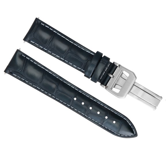 20MM LEATHER BAND STRAP WATCH FOR IWC PILOT PORTUGESE DEPLOY CLASP D/BROWN WS