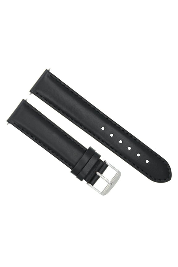 20MM SMOOTH LEATHER WATCH STRAP BAND FOR BAUME MERCIER CAPELAND 65405 BLACK