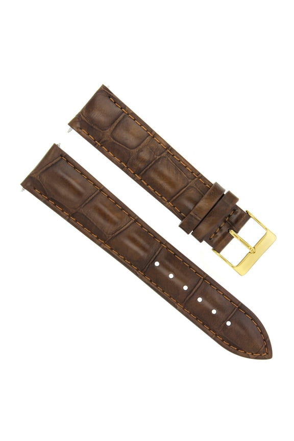 20MM LEATHER STRAP BAND FOR 36MM ROLEX DATEJUST 1602 1603 16014 LIGHT BROWN GOLD