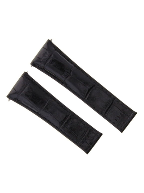 20MM LEATHER STRAP BAND, Black, Regular Length, Compatible With ROLEX DAYTONA 16518 116519 116520 BLACK REGULAR
