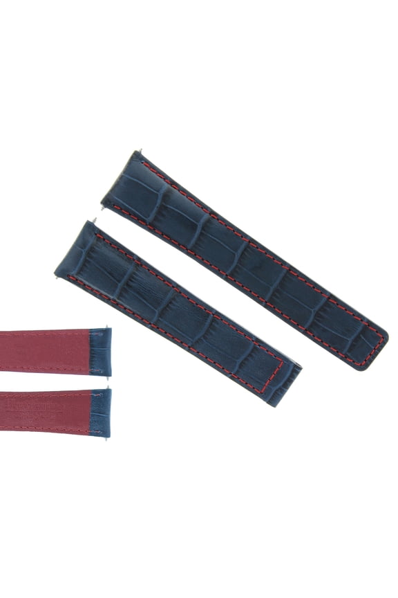 20MM LEATHER STRAP BAND FOR TAG HEUER CARRERA MONACO TWIN TIME FORMULA BLUE/RED