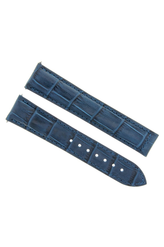 20MM LEATHER STRAP WATCH BAND FOR 41MM OMEGA SEAMASTER PLANET OCEAN BLUE TOP QLY